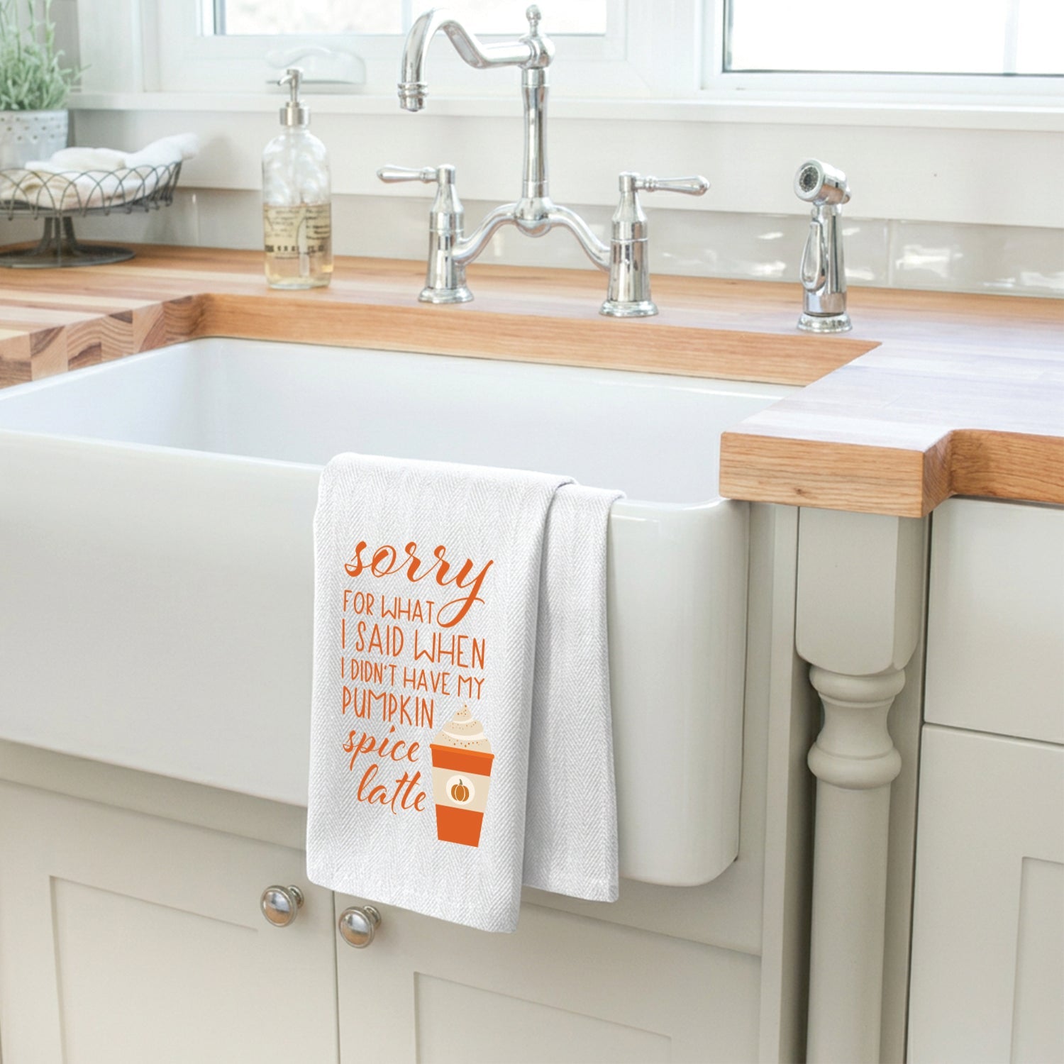 Pumpkin spice latte Fall Kitchen Towel