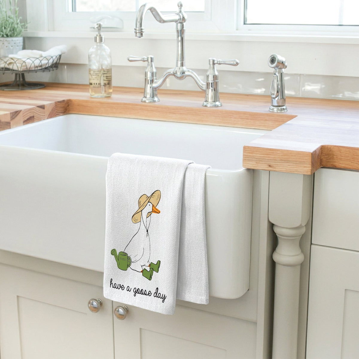 Have a Goose Day Porch Goose Kitchen Towel
