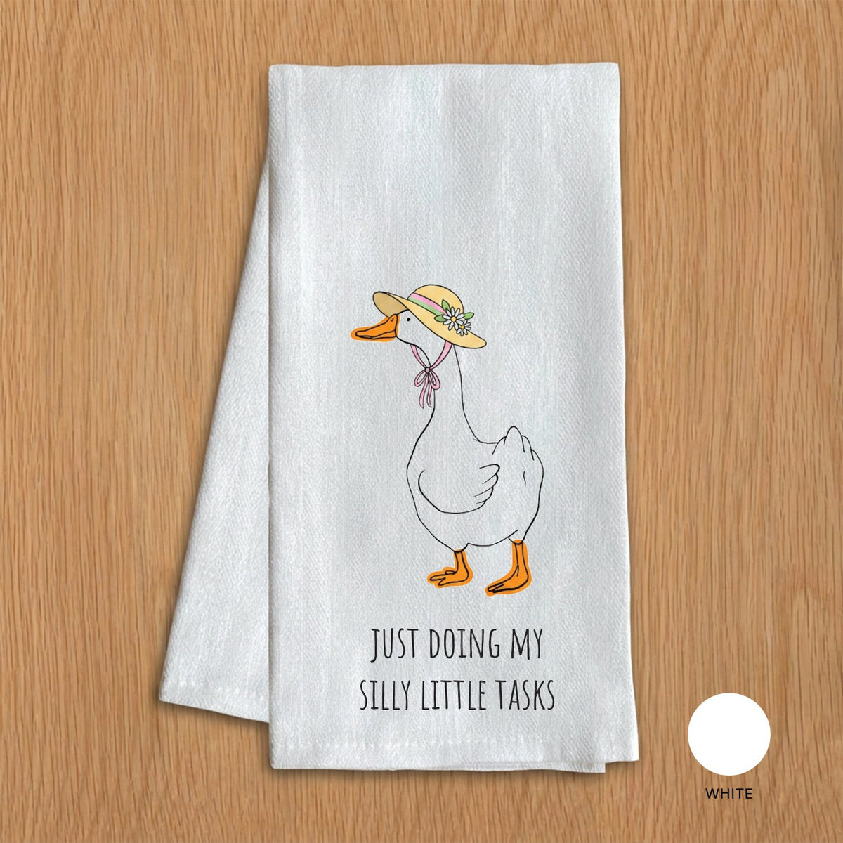 Just doing my silly little tasks Porch Goose Kitchen Towel