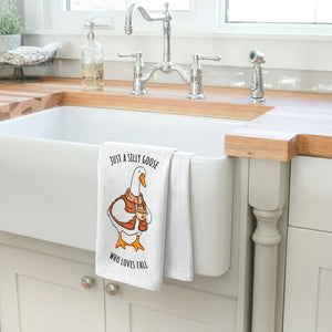 Just a Silly Goose Who Loves Fall Kitchen Towel