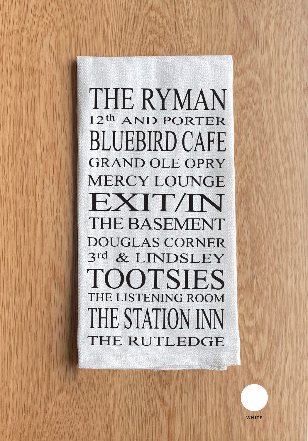 Nashville Hot Spots List Kitchen Towel