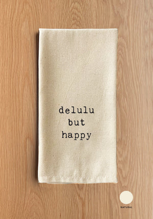 delulu but happy Natural Kitchen Towel