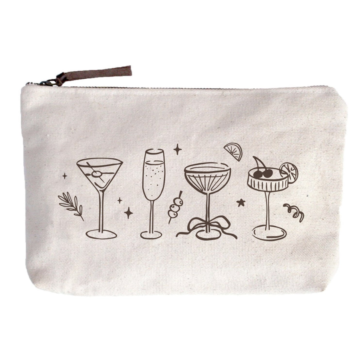 Cocktail Drinks Zip Pouch