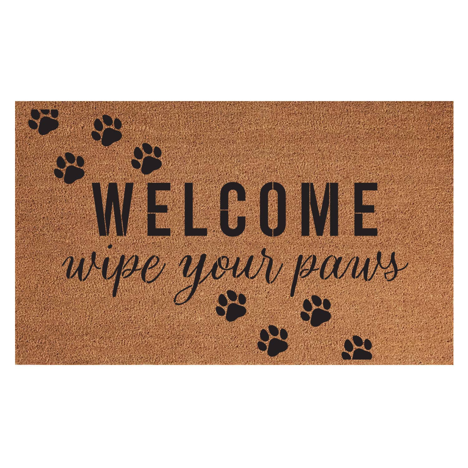 WELCOME WIPE YOUR PAWS 18x30 INDOOR/OUTDOOR MAT