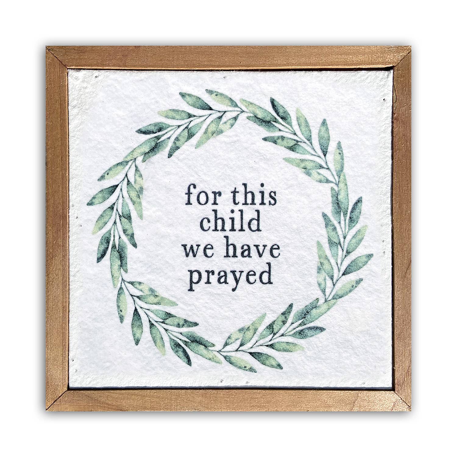 For this child we have prayed 6x6 Pulp Paper Wall Decor