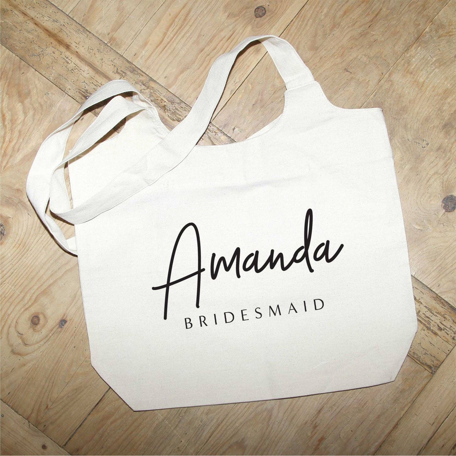[Name] Custom Bridesmaid Design / Natural or Grey Tote Bag