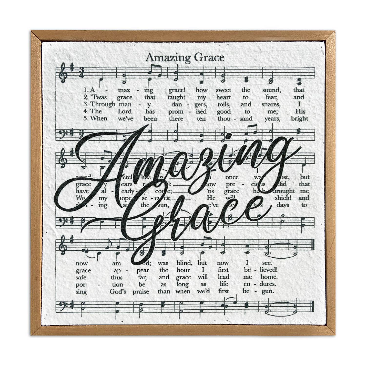 Amazing Grace Song Lyrics / 10x10 Pulp Paper Wall Décor