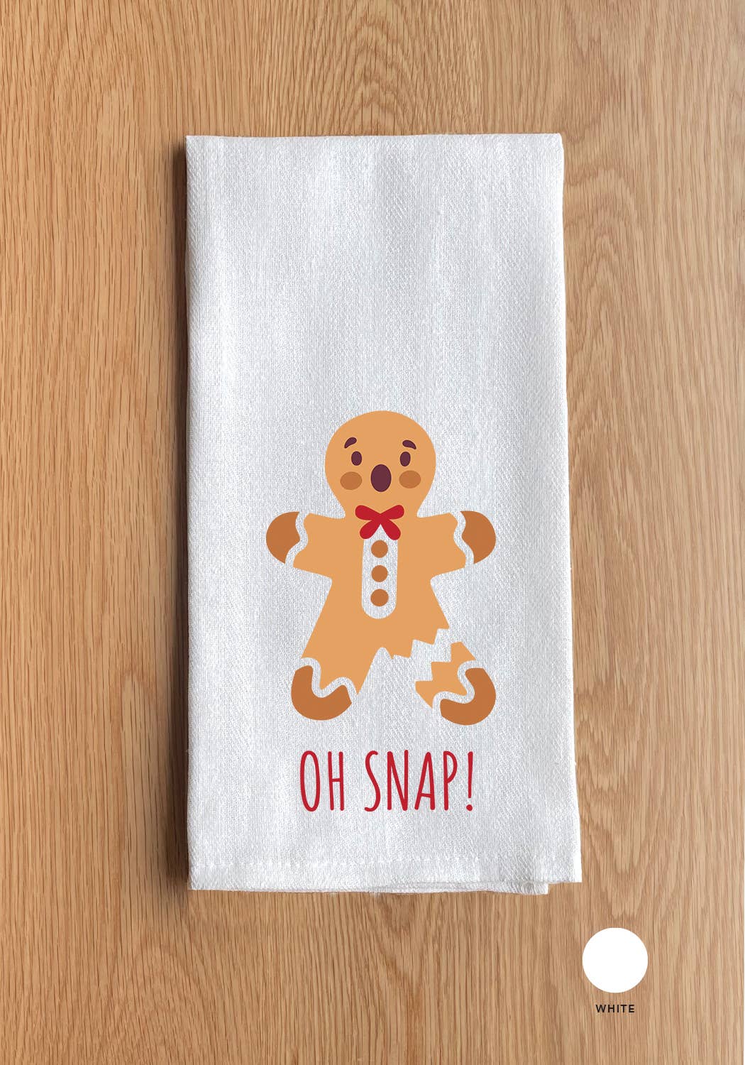 Oh Snap! White Kitchen Towel