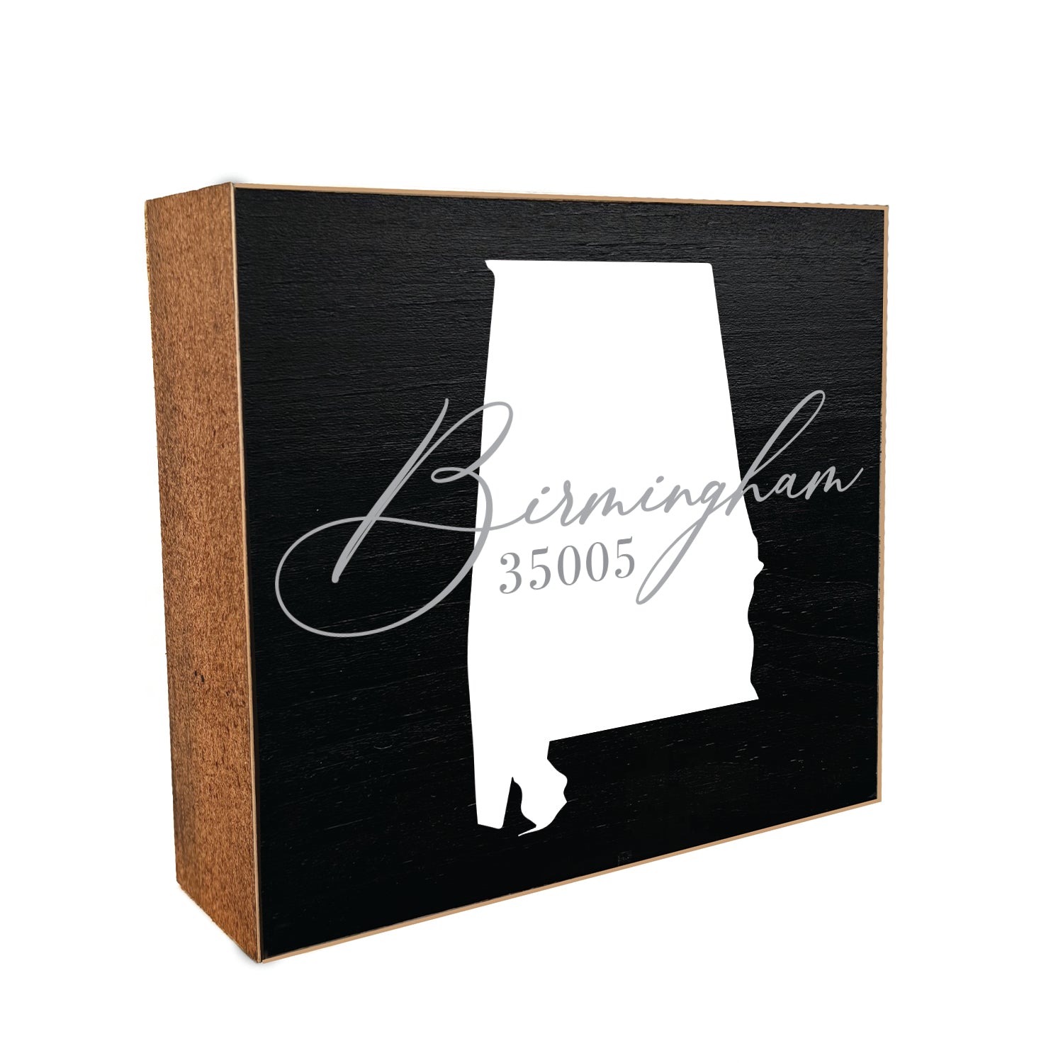Custom State with Zipcode and City Decorative Wooden Block