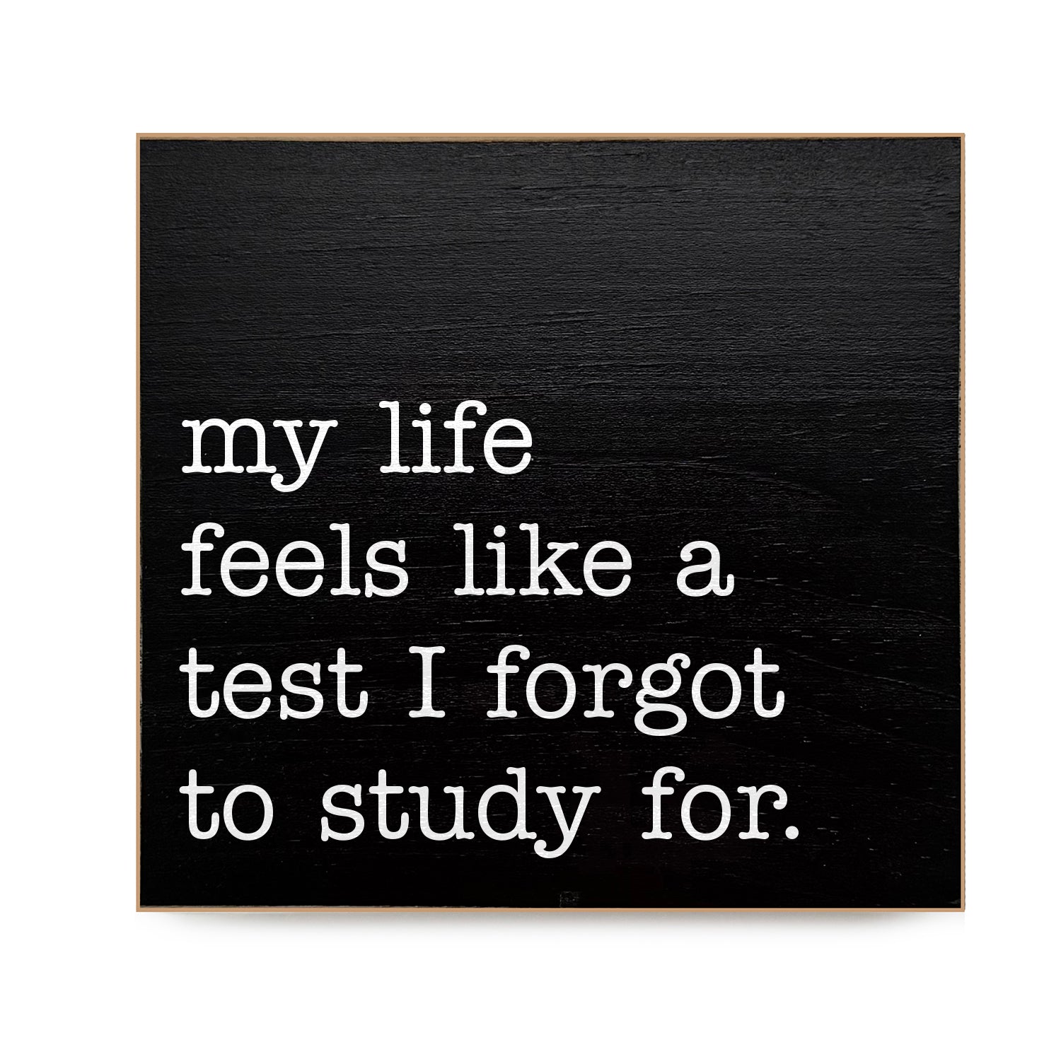 My life feels like a test I forgot to study for Decorative Wooden Block