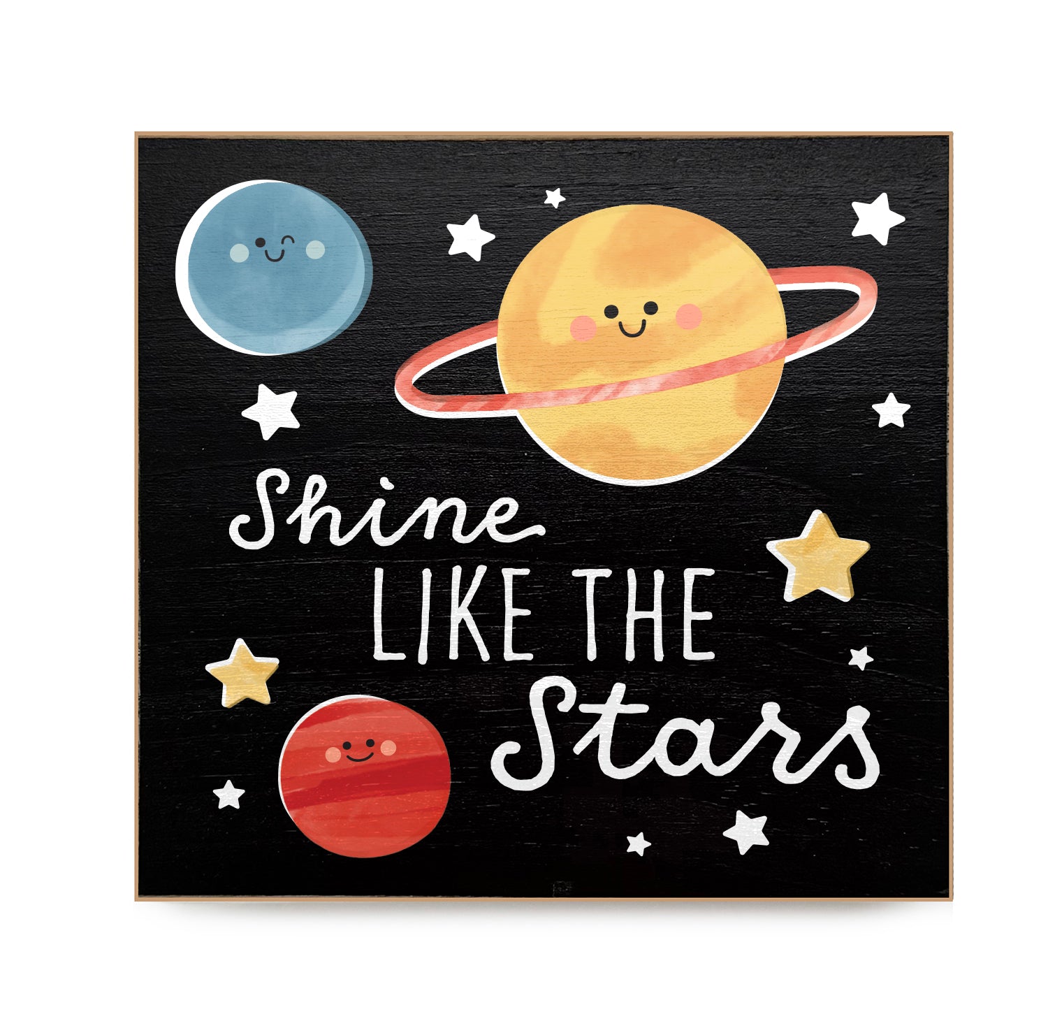 Shine like the Stars Kids Decorative Wooden Block