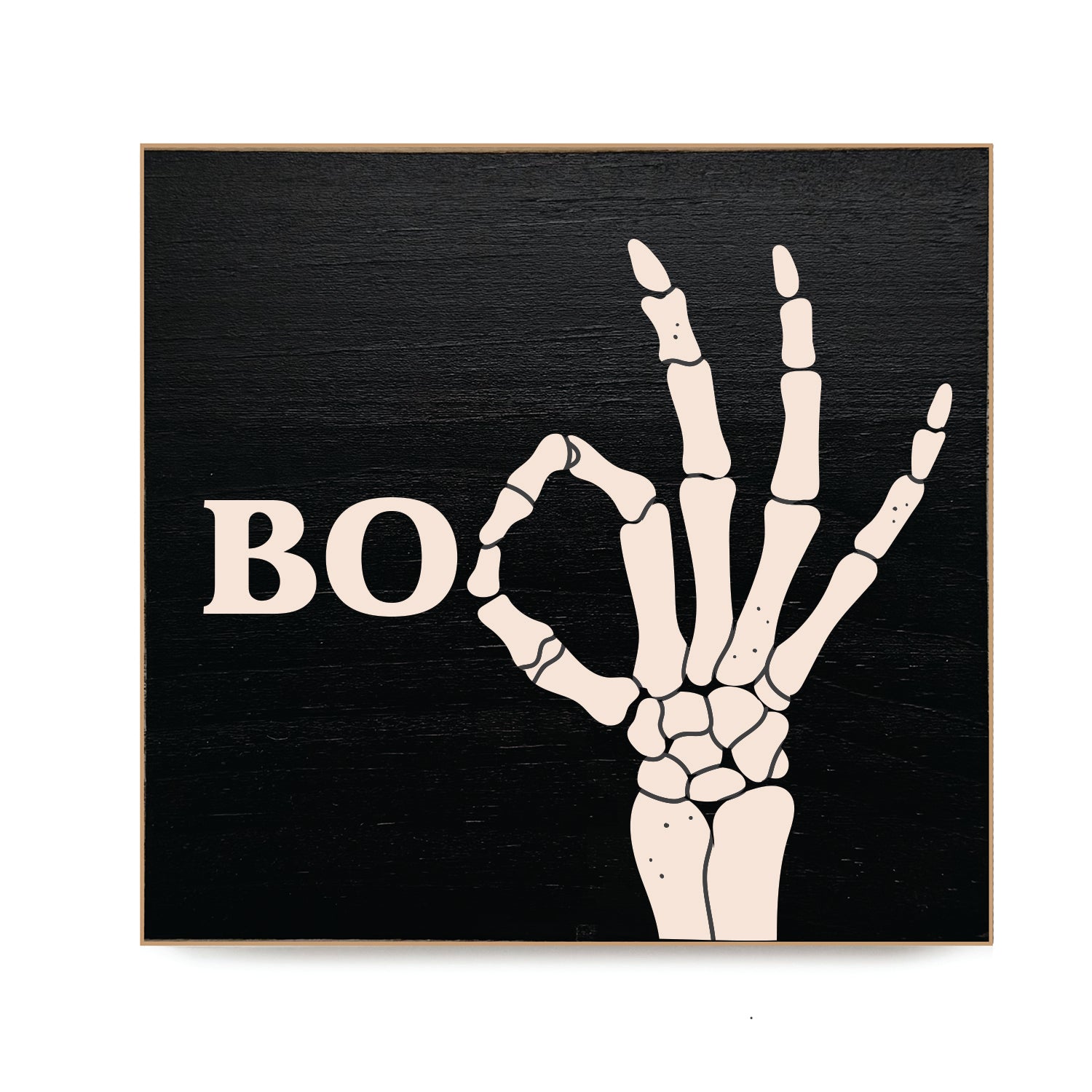 Boo Skeleton Decorative Wooden Block
