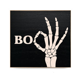 Boo Skeleton Decorative Wooden Block