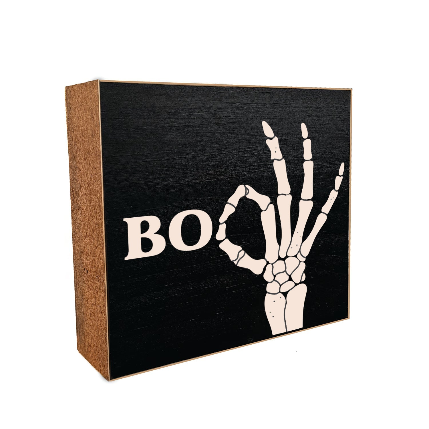 Boo Skeleton Decorative Wooden Block