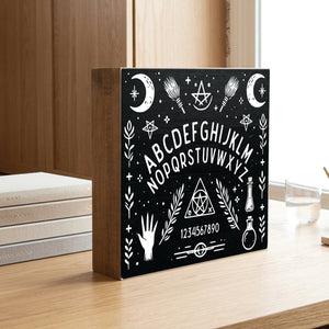 Ouija Board Halloween Decorative Wooden Block