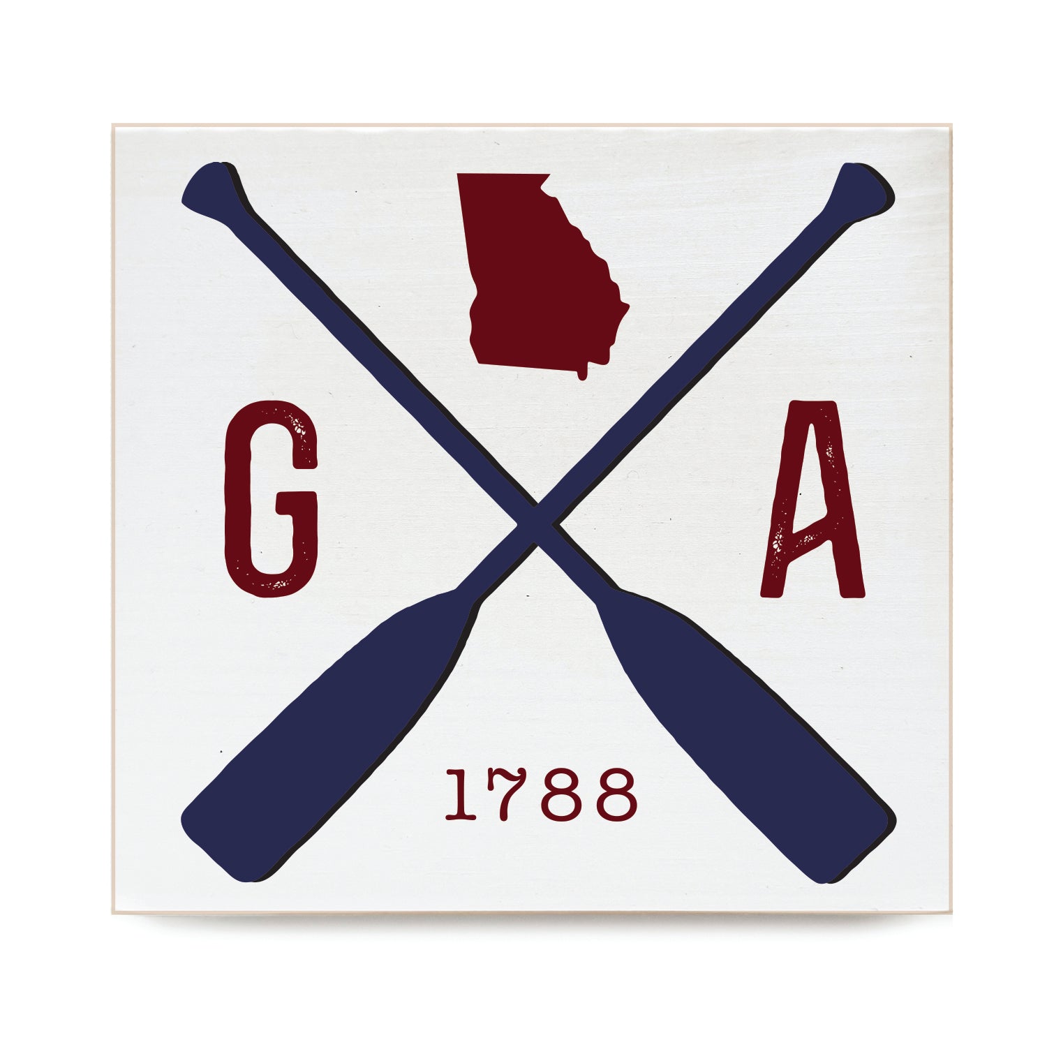 Paddle State Custom Decorative Wooden Block