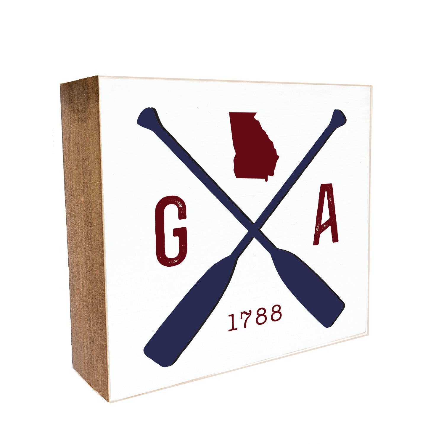 Paddle State Custom Decorative Wooden Block