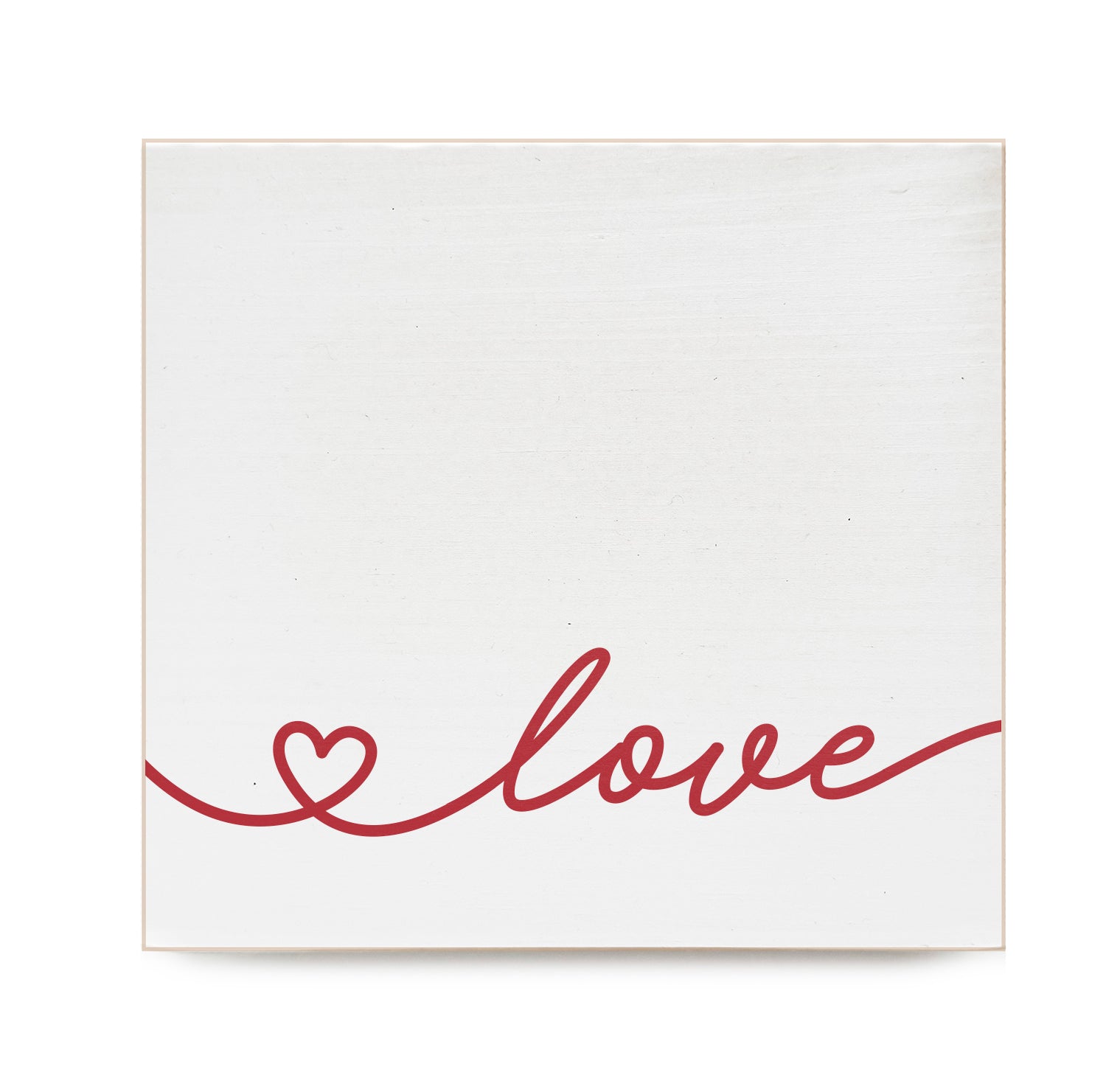Love Script Decorative Wooden Block