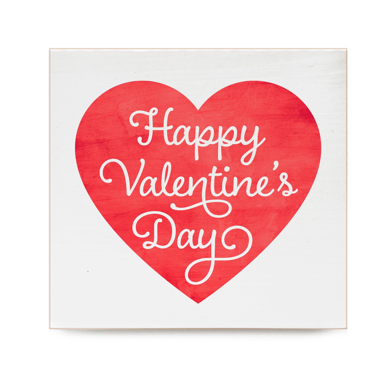Happy Valentines Day Decorative Wooden Block