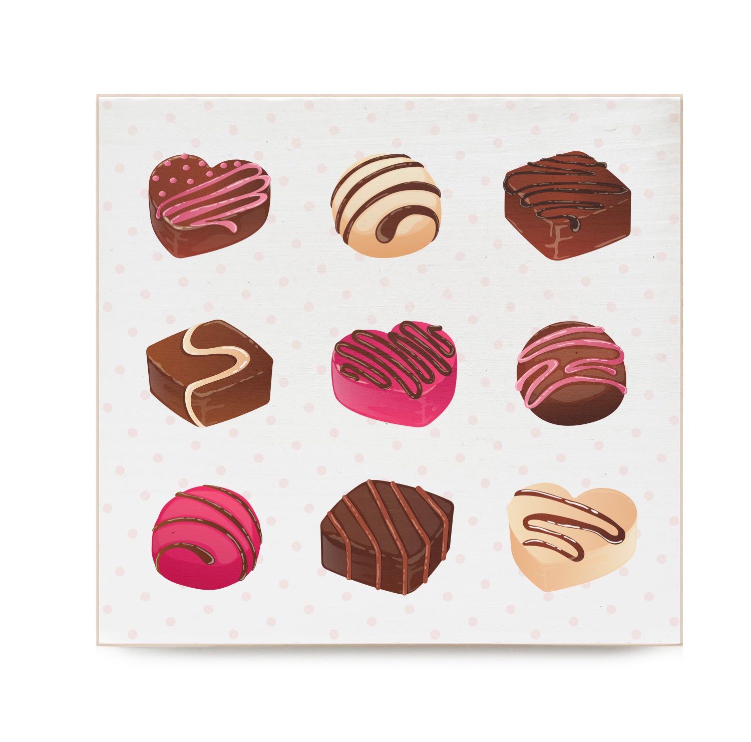 Chocolates Decorative Wooden Block