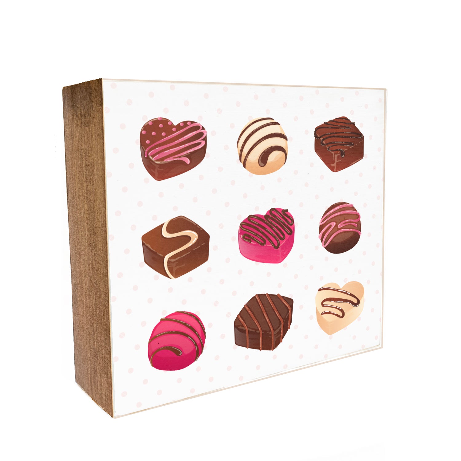 Chocolates Decorative Wooden Block