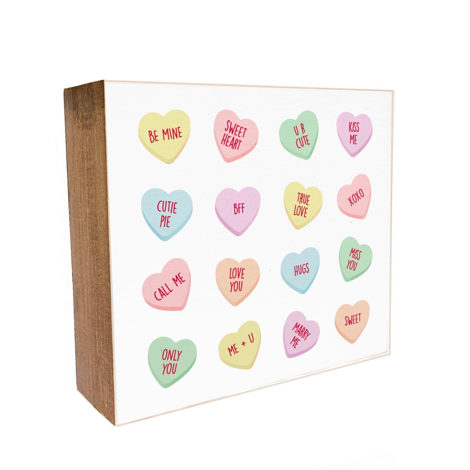 Candy Heart Decorative Wooden Block