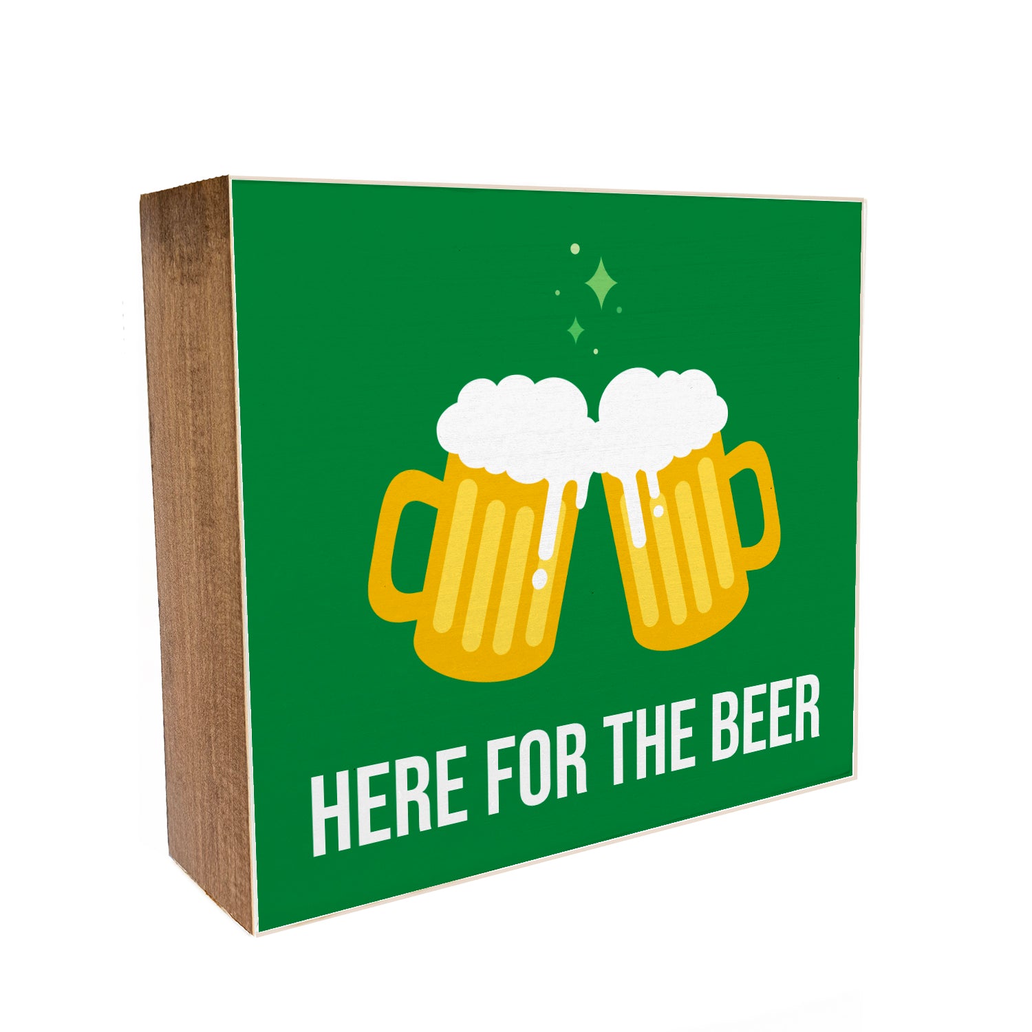 Here for the Beer Decorative Wooden Block
