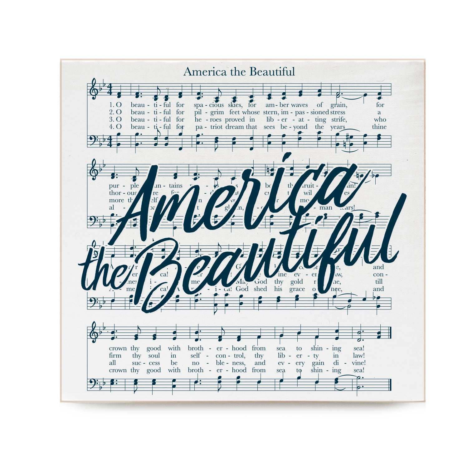 America the Beautiful Decorative Wooden Block