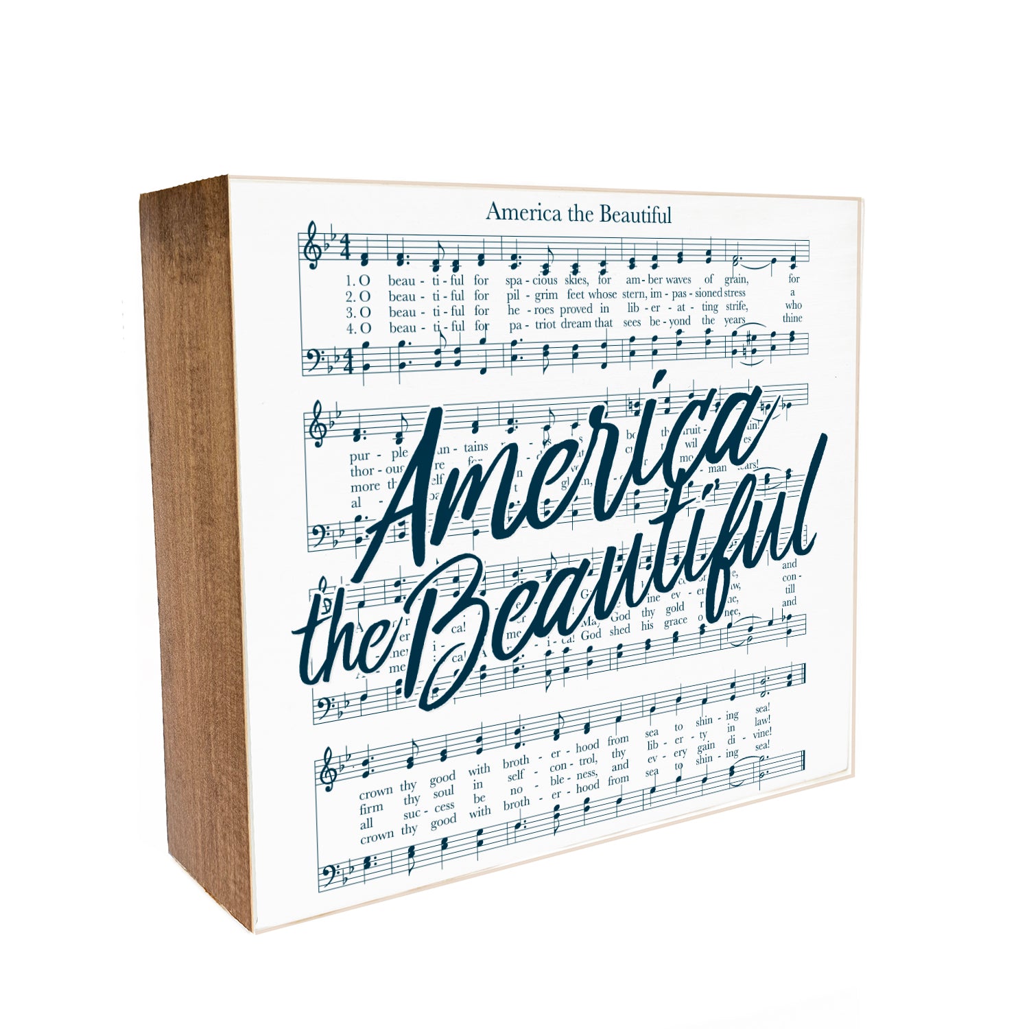 America the Beautiful Decorative Wooden Block