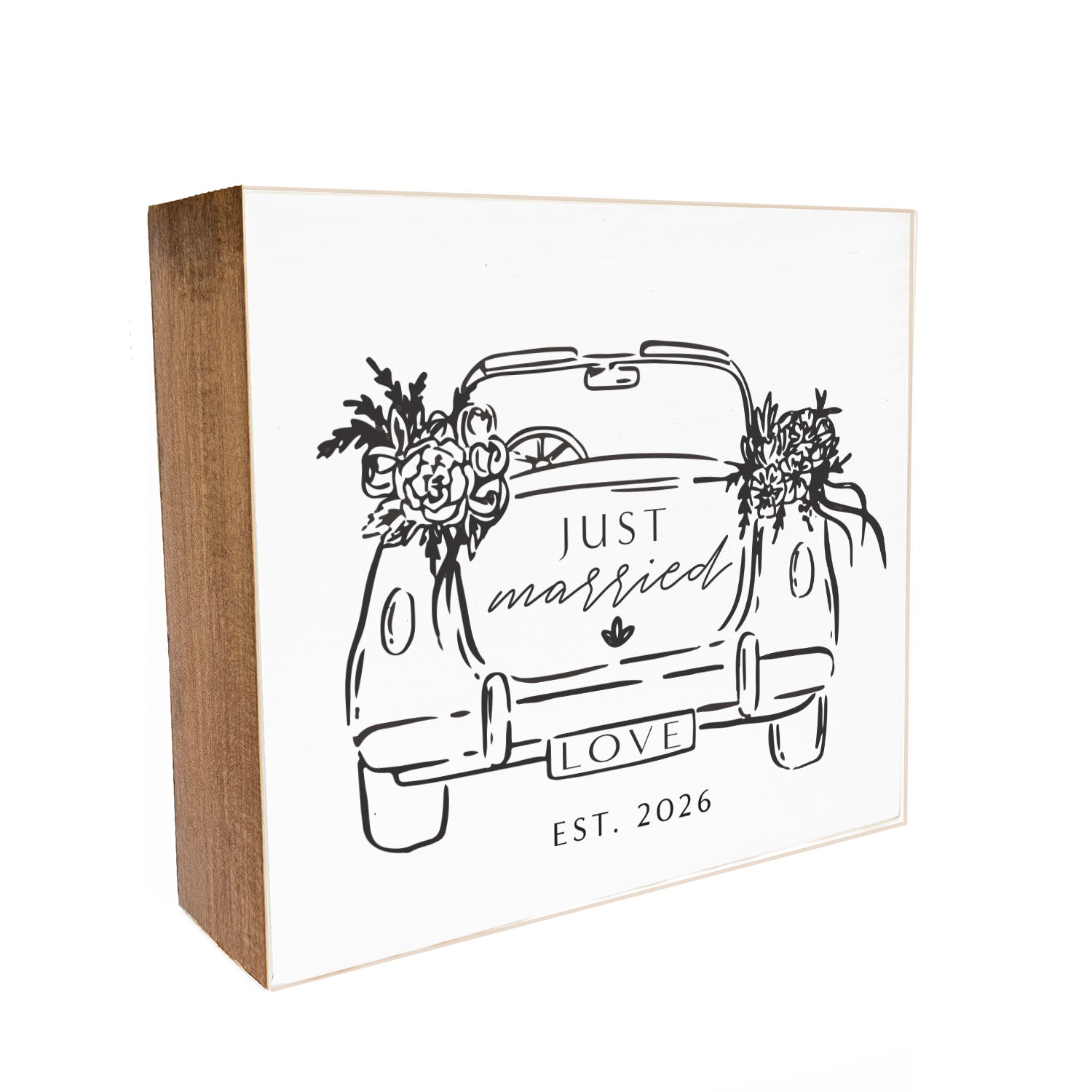 Just married 2026 Decorative Wooden Block