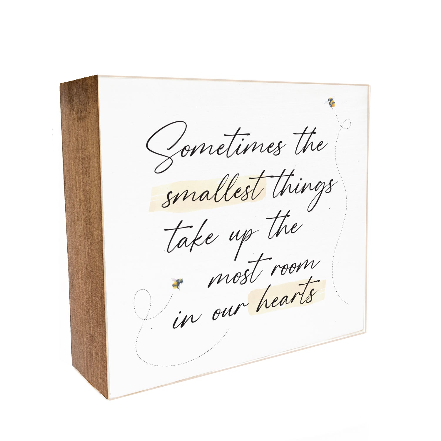 Sometimes the smallest things take up the most room in our hearts Decorative Wooden Block