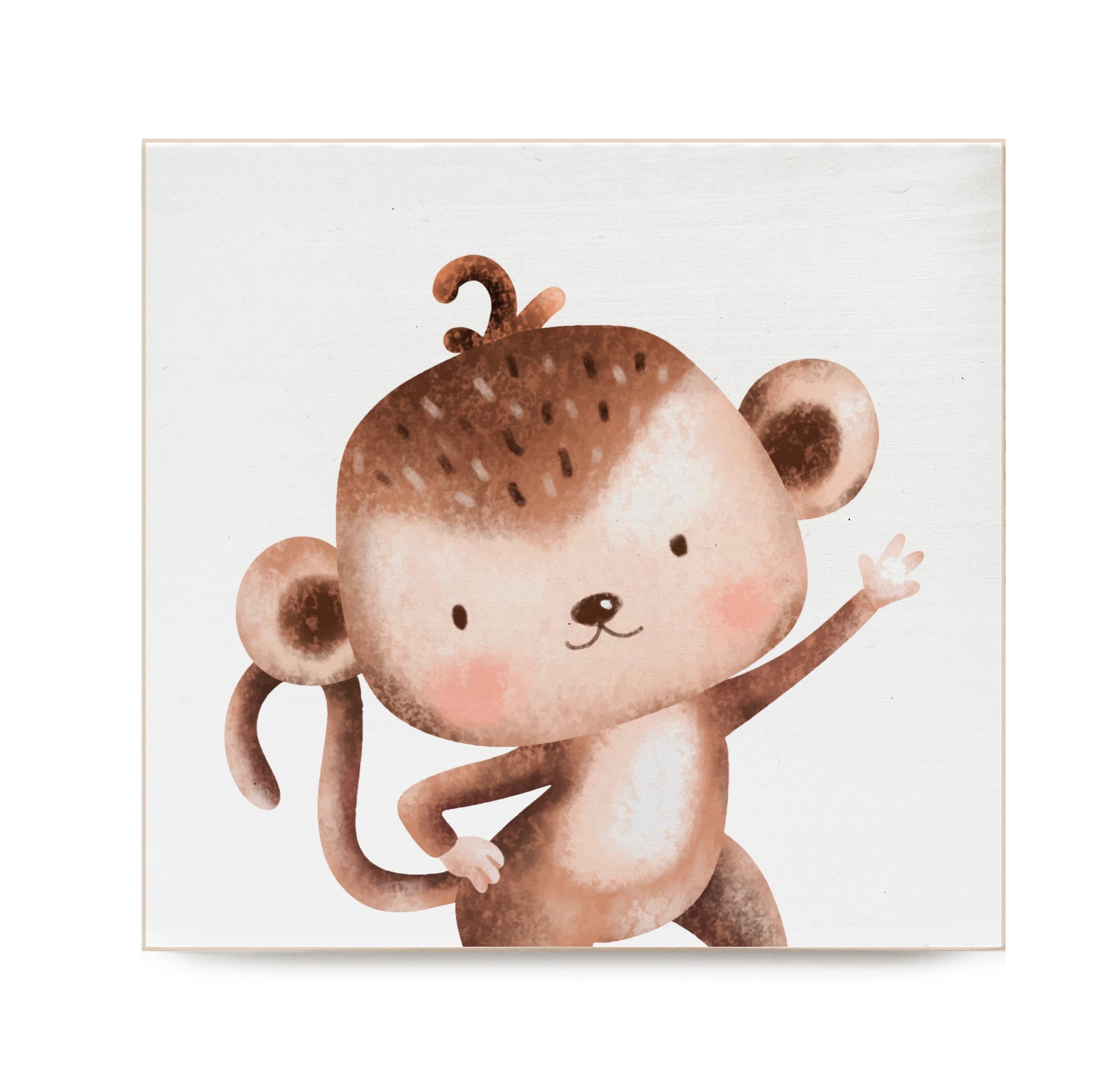 Monkey Kids Decorative Wooden Block