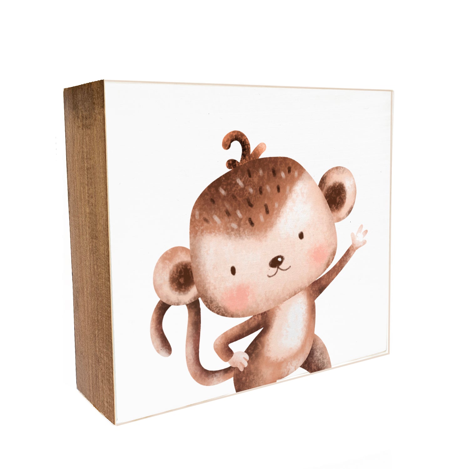 Monkey Kids Decorative Wooden Block
