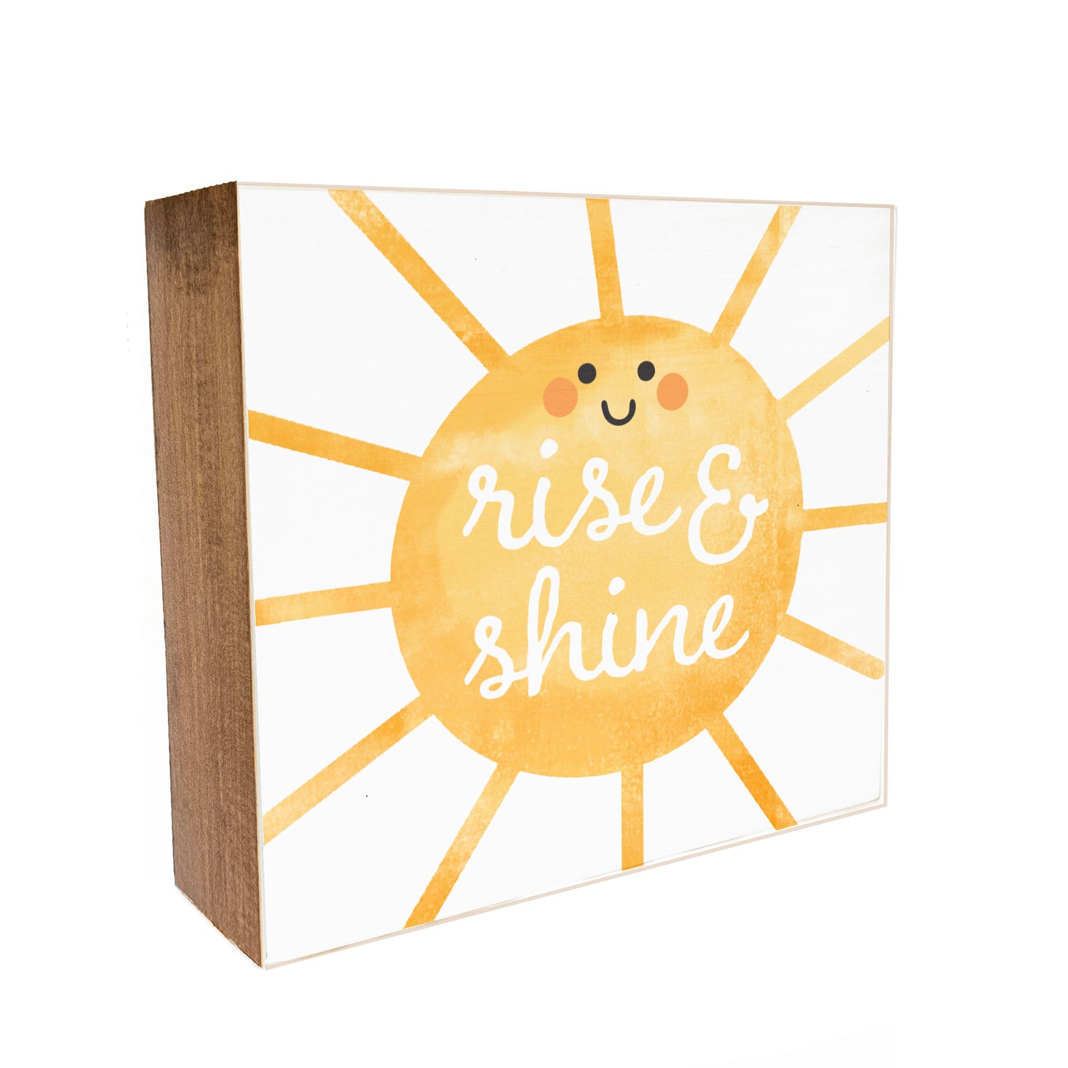 Rise and Shine Sun Kids Decorative Wooden Block
