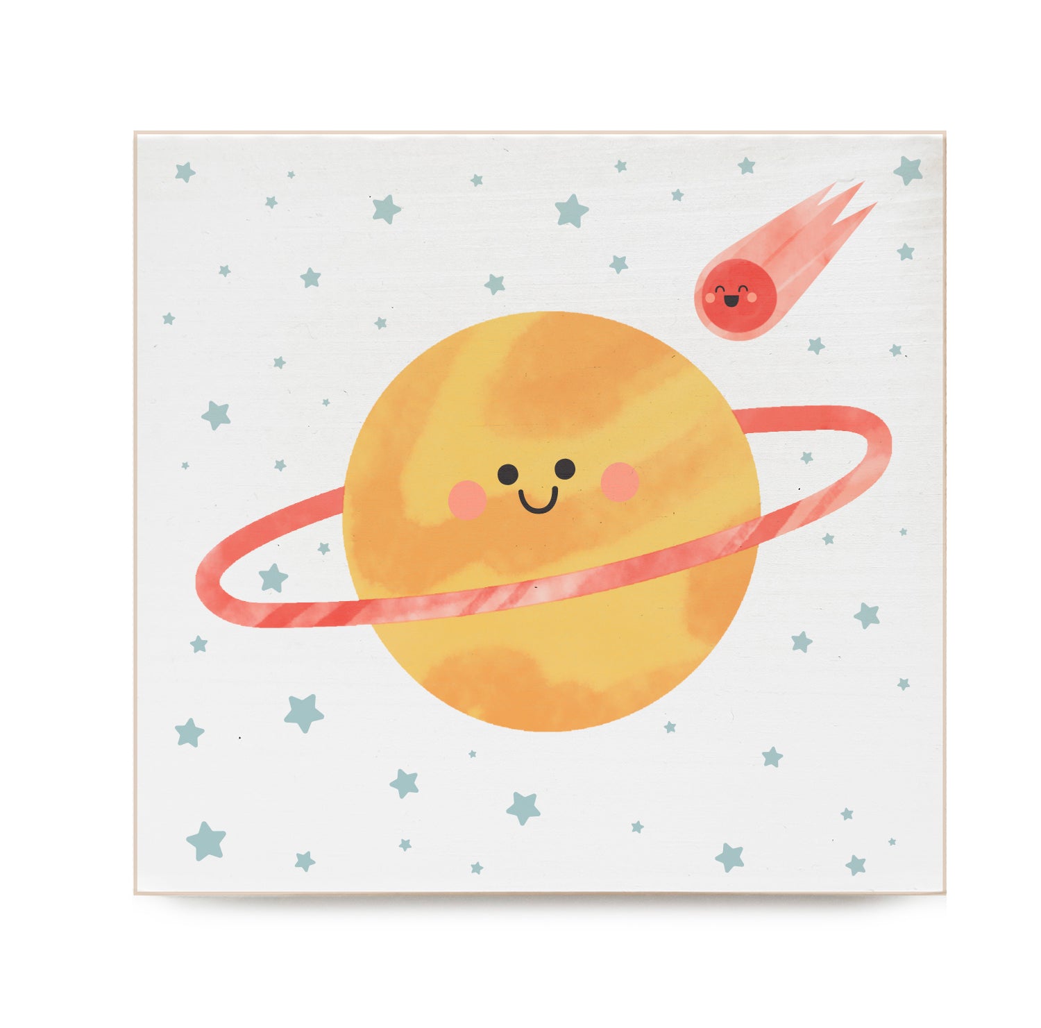 Space Kids Decorative Wooden Block