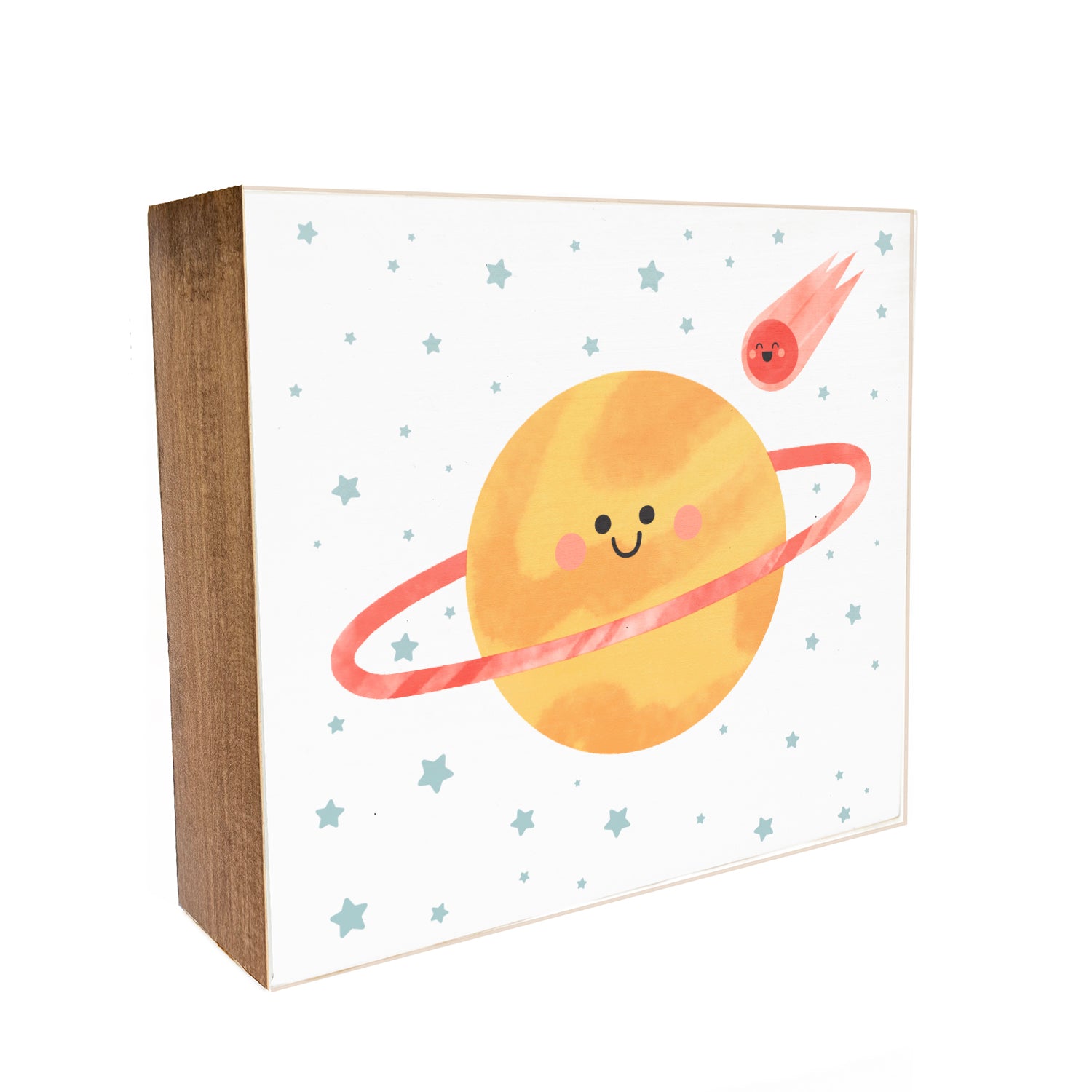 Space Kids Decorative Wooden Block