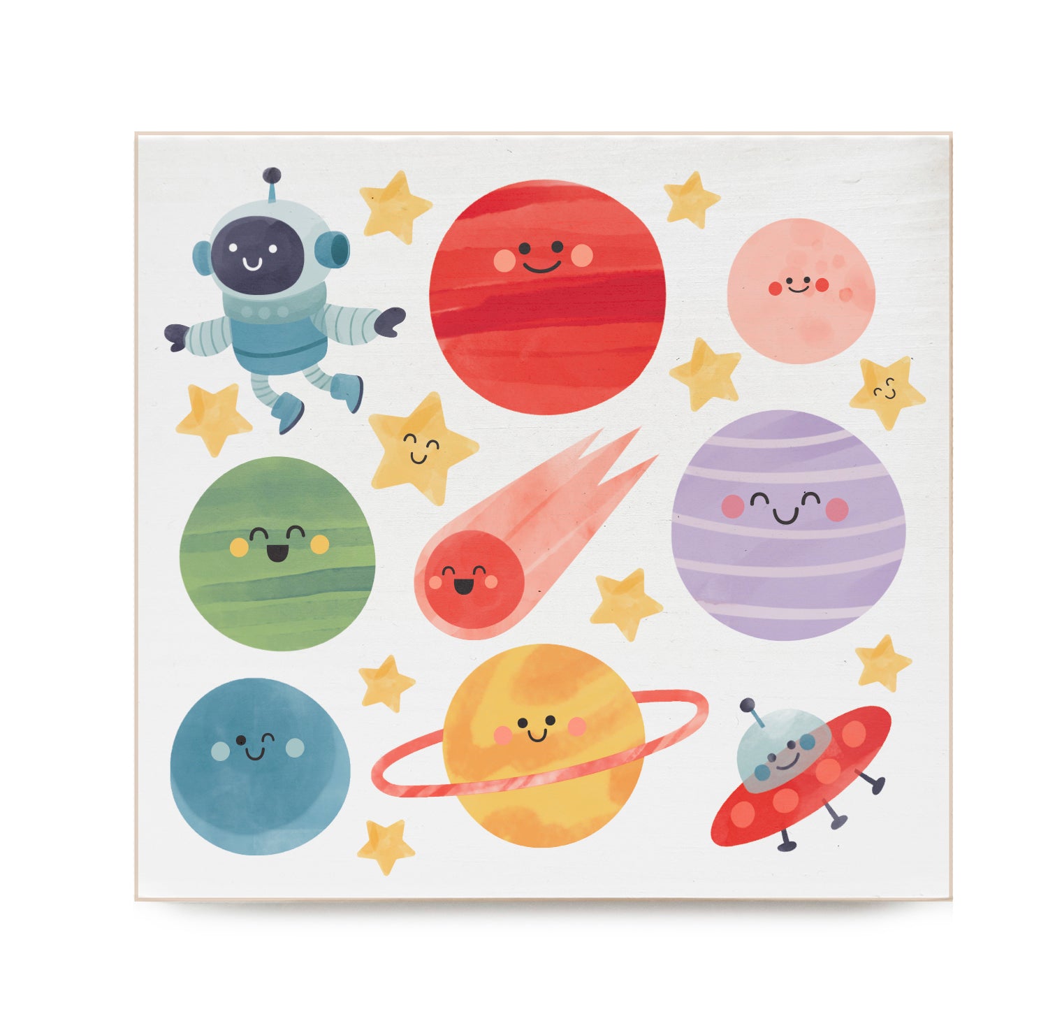 Planets Kids Decorative Wooden Block