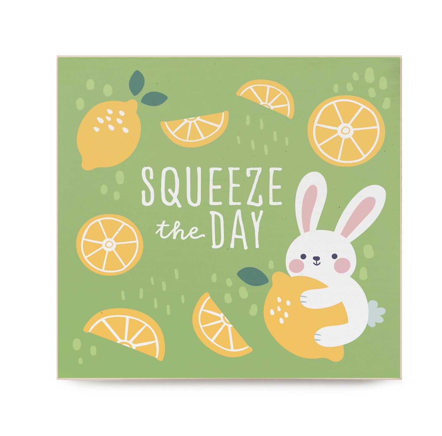 Squeeze the Day Kids Decorative Wooden Block