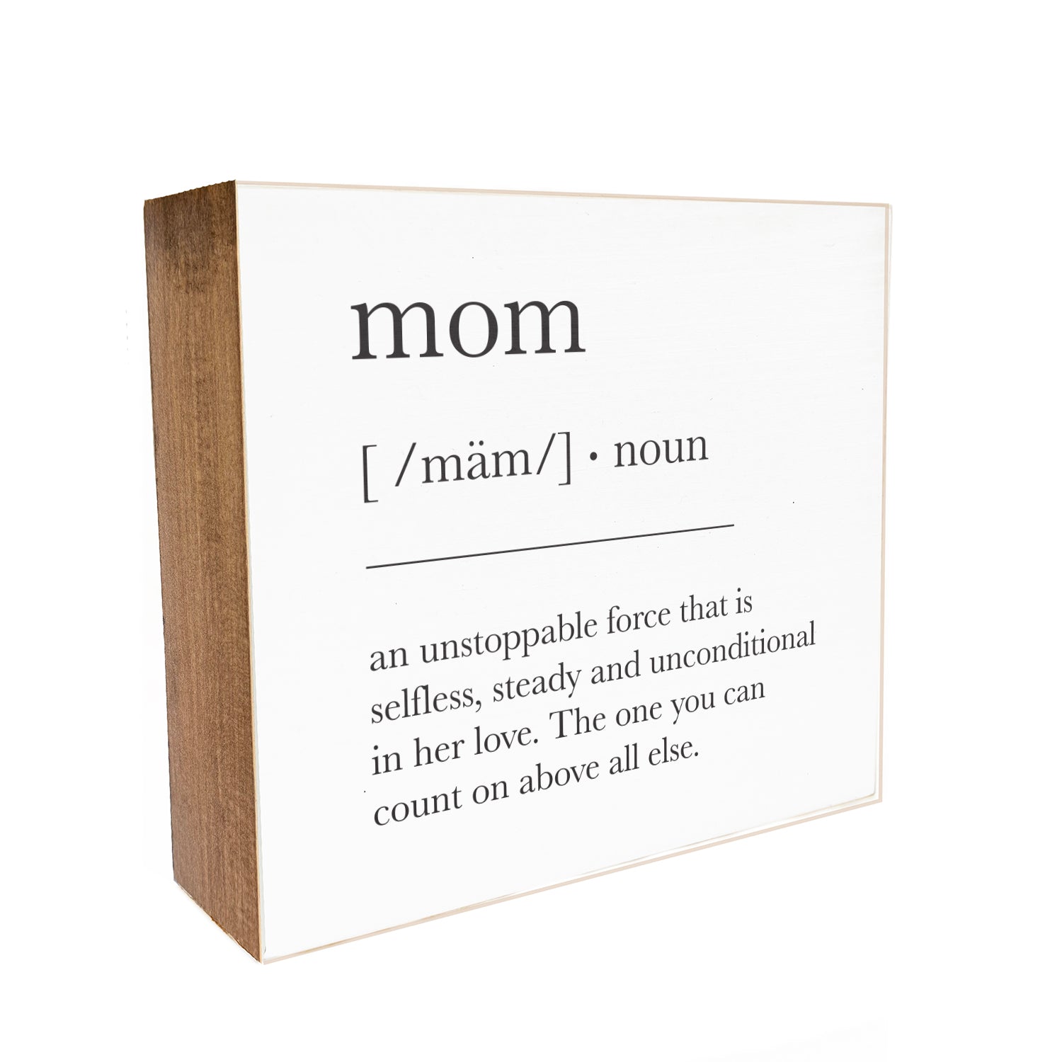 Mom Definition Decorative Wood Block