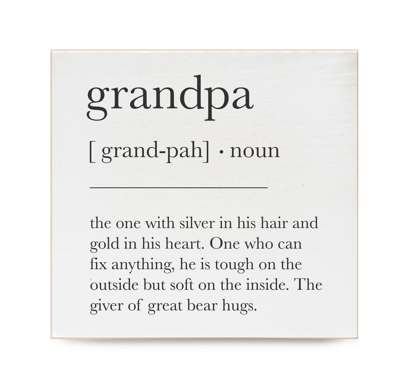 Grandpa Definition Decorative Wooden Block
