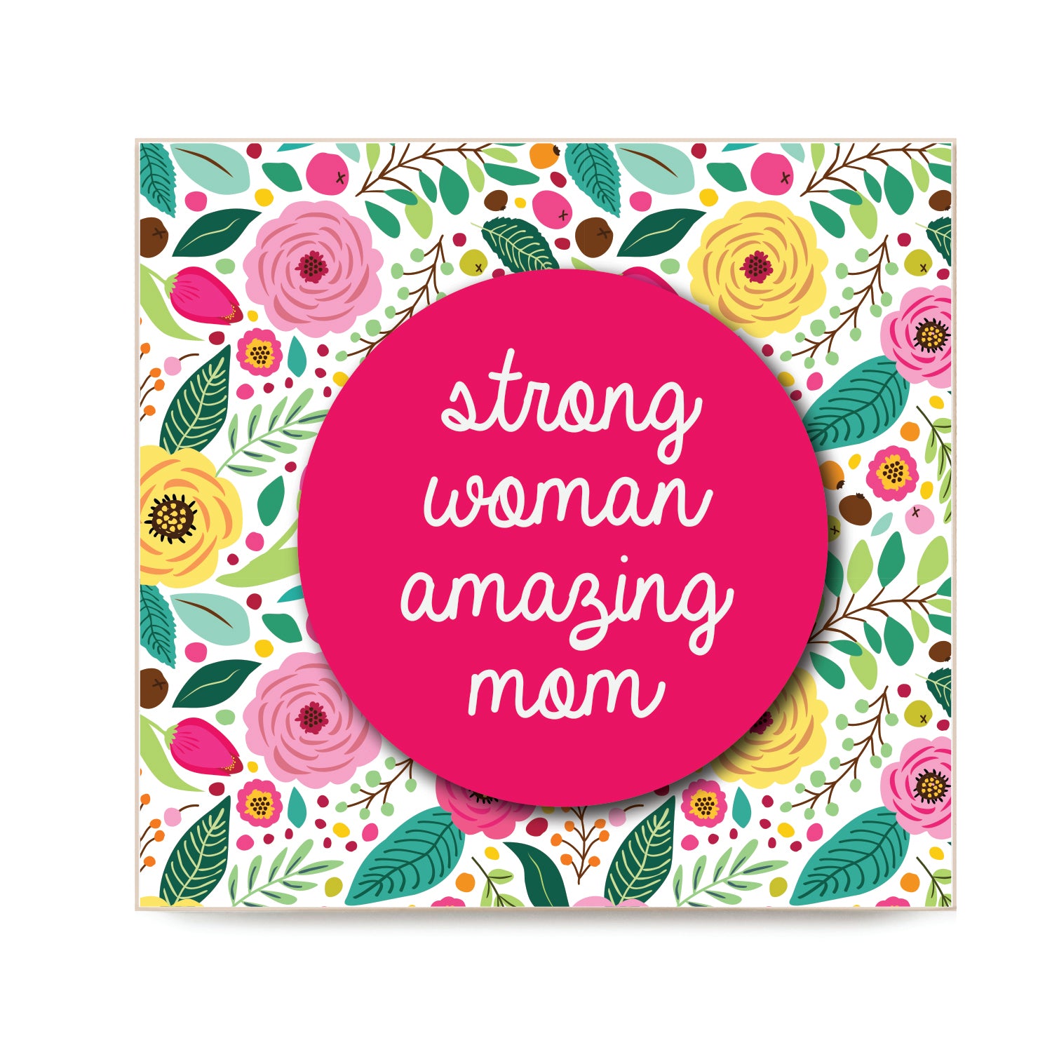 Strong Woman Amazing Mom Decorative Wooden Block