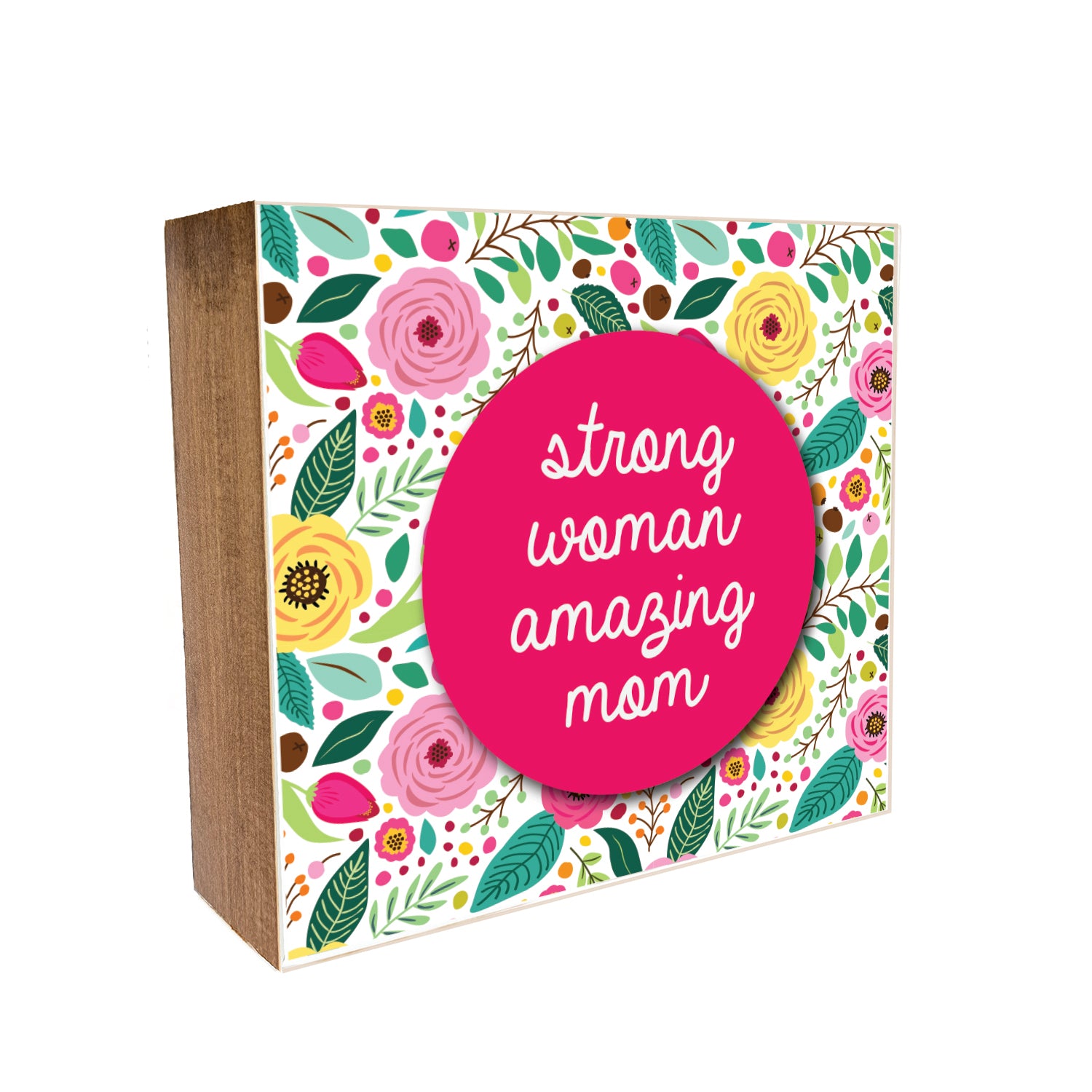 Strong Woman Amazing Mom Decorative Wooden Block