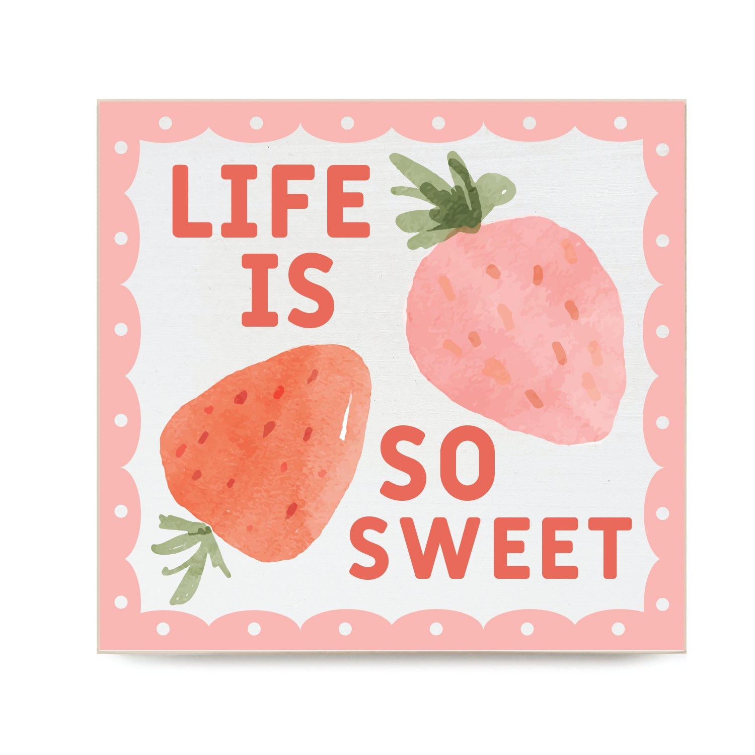 Sweet Summertime Strawberries Decorative Wooden Blocks