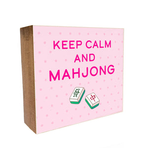 Keep Calm and Mahjong Decorative Wooden Block