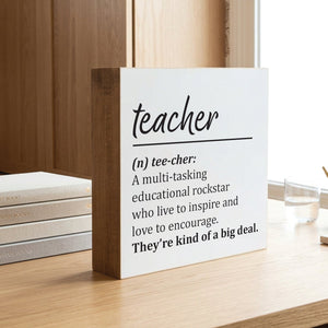 Teacher Definition Decorative Wooden Block