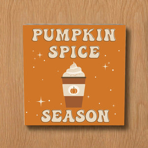 Pumpkin Spice Season Fall Decorative Wooden Block