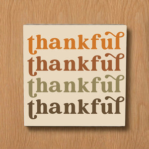 Thankful Fall Decorative Wooden Block