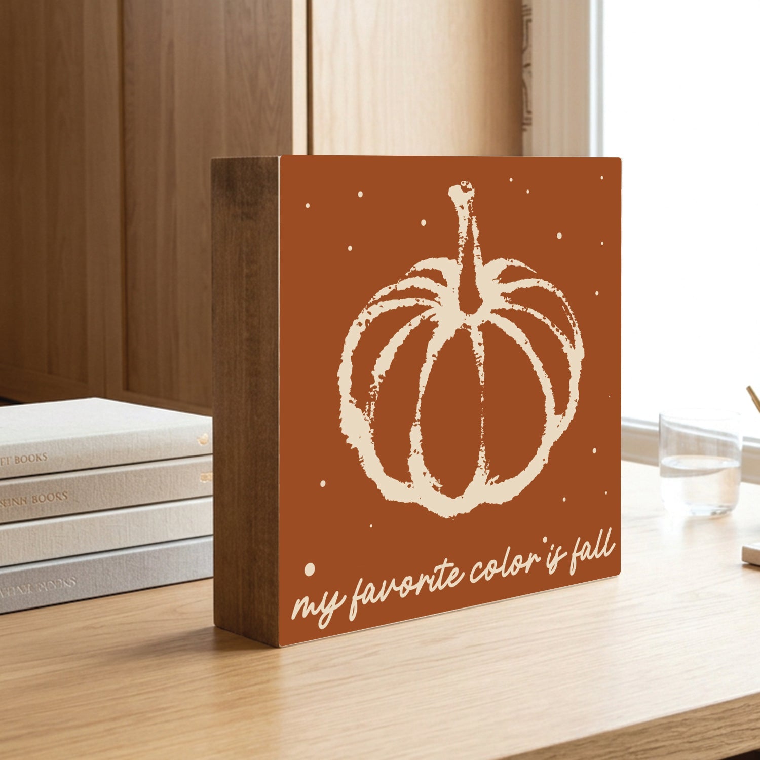 My Favorite Color is Fall Decorative Wooden Block