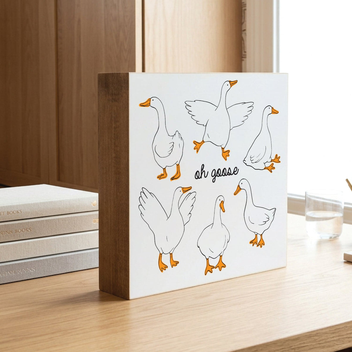 Oh Goose Porch Goose Decorative Wooden Block
