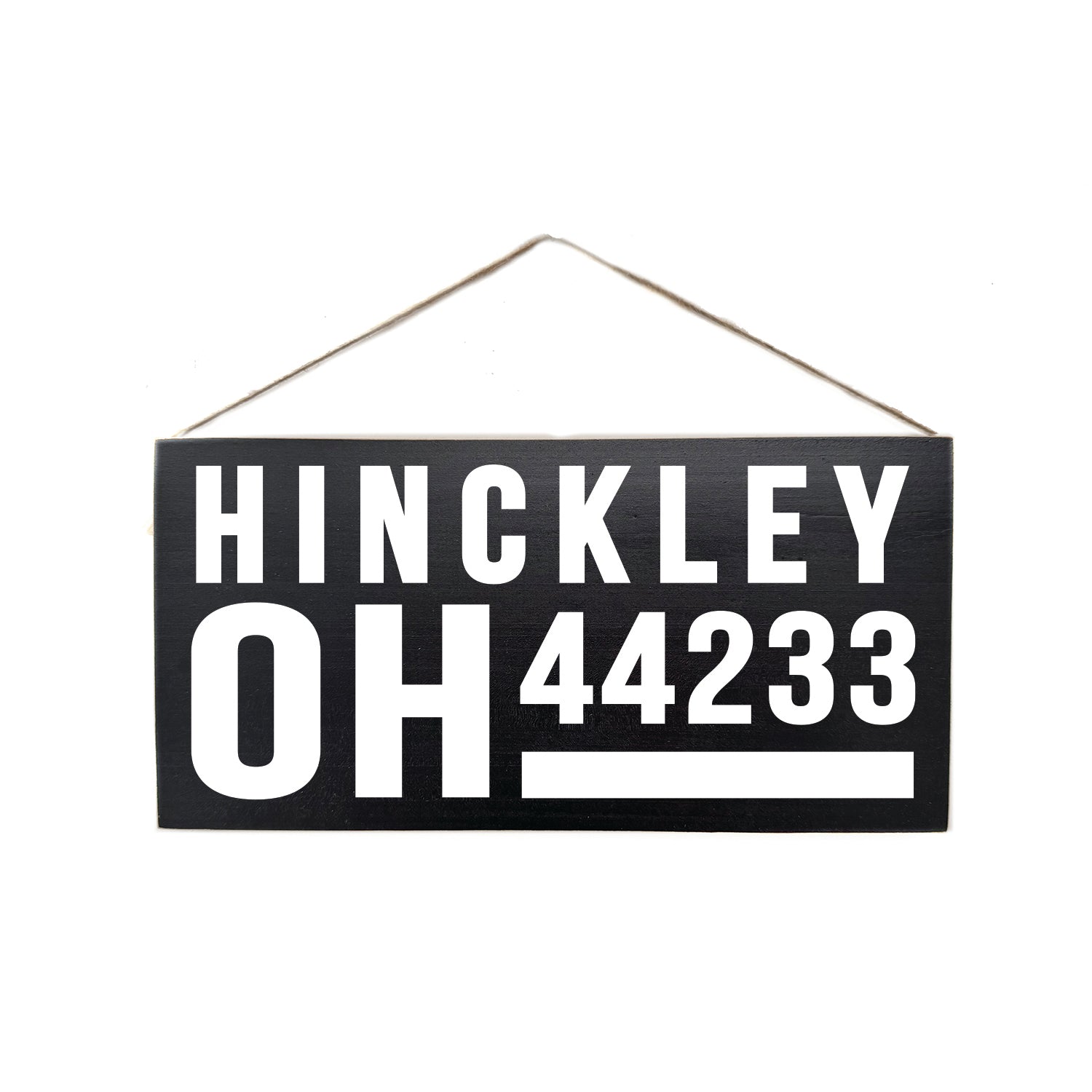 Personalized Location and Zipcode Wooden Door Hang